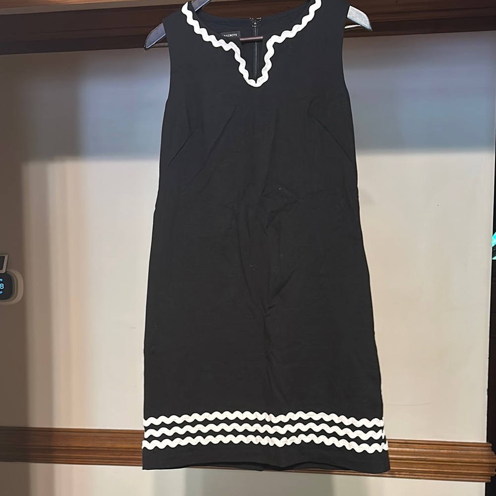 Elegant Black and White Talbots Sleeveless Dress